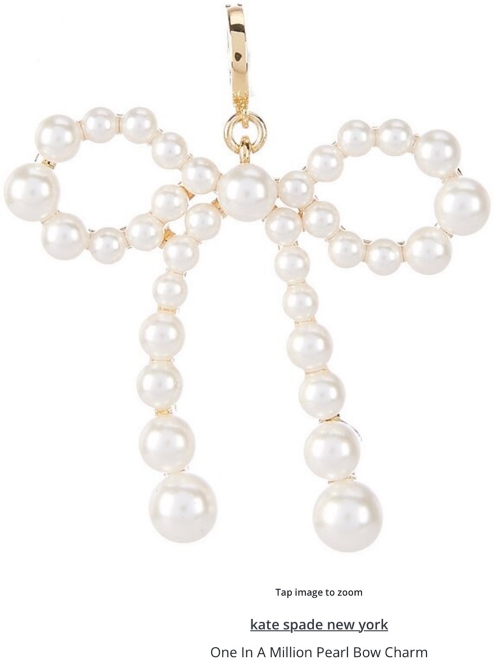 kate spade Gold Bow Pearl Charm
